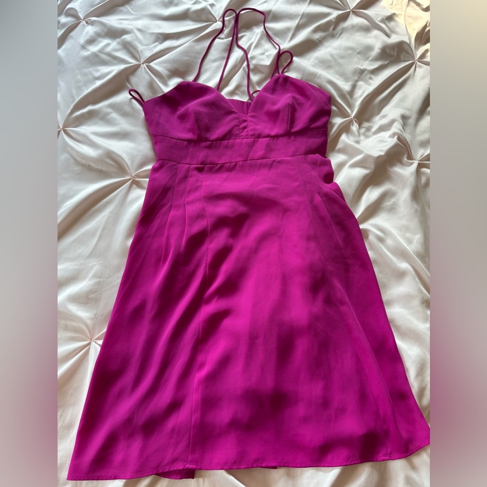 Express Fuchsia Strappy Cocktail Dress